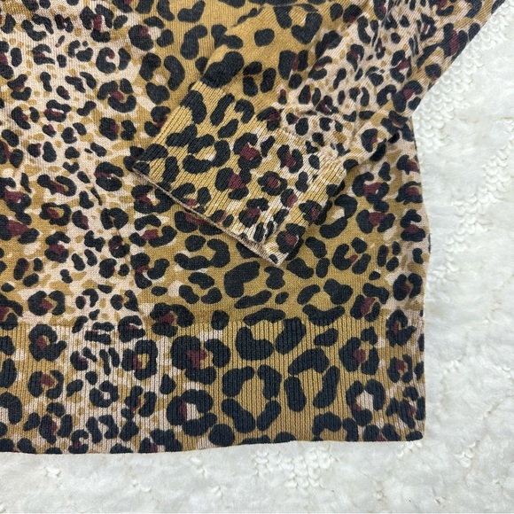 Talbots Cardigan Sweater Womens Sz Large Brown Black Leopard Print Wool Blend - Picture 5 of 7